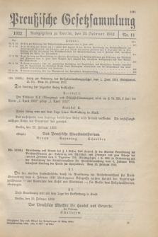 Preußische Gesetzsammlung. 1932, Nr. 11 (25 Februar)