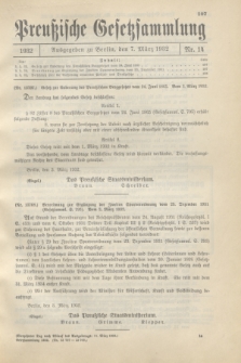 Preußische Gesetzsammlung. 1932, Nr. 14 (7 März)