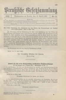 Preußische Gesetzsammlung. 1932, Nr. 23 (14 April)