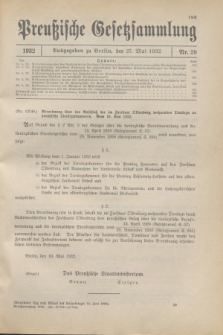 Preußische Gesetzsammlung. 1932, Nr. 29 (27 Mai)