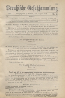 Preußische Gesetzsammlung. 1932, Nr. 36 (1 Juli)