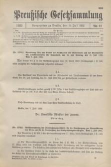 Preußische Gesetzsammlung. 1932, Nr. 37 (14 Juli)