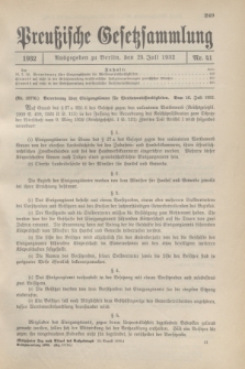 Preußische Gesetzsammlung. 1932, Nr. 41 (29 Juli)