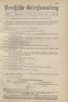 Preußische Gesetzsammlung. 1932, Nr. 42 (1 August)