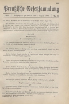 Preußische Gesetzsammlung. 1932, Nr 43 (3 August)