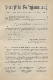 Preußische Gesetzsammlung. 1932, Nr. 46 (22 August)