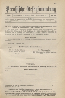 Preußische Gesetzsammlung. 1932, Nr. 49 (7 September)