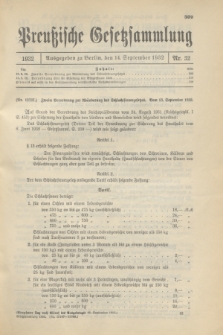 Preußische Gesetzsammlung. 1932, Nr. 52 (14 September)
