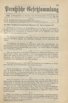Preußische Gesetzsammlung. 1932, Nr. 56 (30 September)