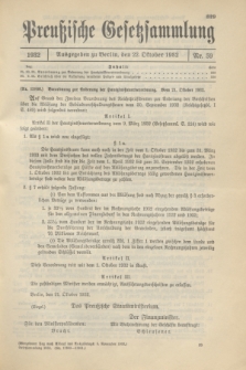 Preußische Gesetzsammlung. 1932, Nr. 59 (22 Oktober)