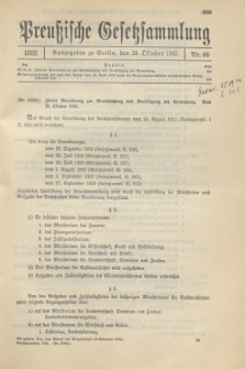 Preußische Gesetzsammlung. 1932, Nr. 60 (29 Oktober)