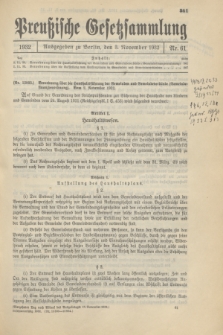 Preußische Gesetzsammlung. 1932, Nr. 61 (3 November)