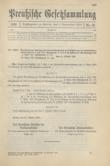 Preußische Gesetzsammlung. 1932, Nr. 62 (4 November)