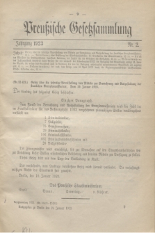 Preußische Gesetzsammlung. 1923, Nr. 2 (24 Januar)