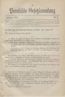 Preußische Gesetzsammlung. 1923, Nr. 3 (27 Januar)