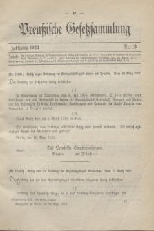 Preußische Gesetzsammlung. 1923, Nr. 13 (24 März)