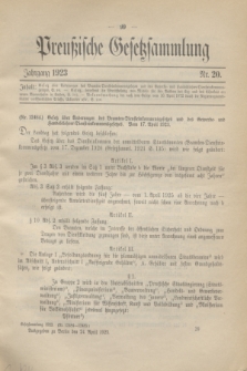 Preußische Gesetzsammlung. 1923, Nr. 20 (24 April)