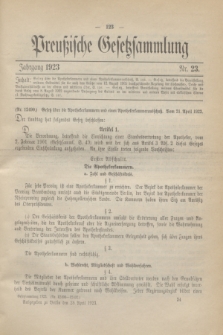 Preußische Gesetzsammlung. 1923, Nr. 23 (28 April)