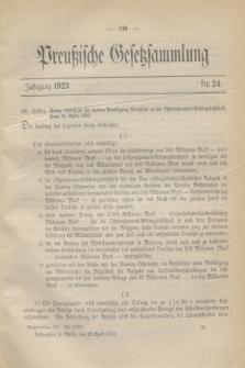 Preußische Gesetzsammlung. 1923, Nr. 24 (28 April)