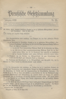 Preußische Gesetzsammlung. 1923, Nr. 25 (28 April)