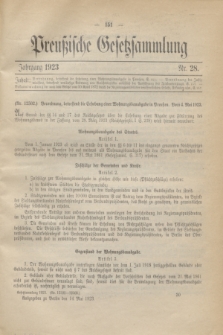 Preußische Gesetzsammlung. 1923, Nr. 28 (14 Mai)