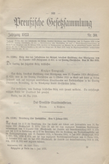 Preußische Gesetzsammlung. 1923, Nr. 30 (1 Juni)
