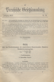 Preußische Gesetzsammlung. 1923, Nr. 31 (7 Juni)