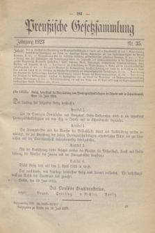 Preußische Gesetzsammlung. 1923, Nr. 35 (29 Juni)