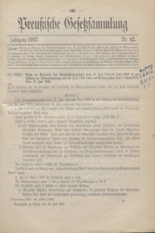 Preußische Gesetzsammlung. 1923, Nr. 42 (30 Juli)