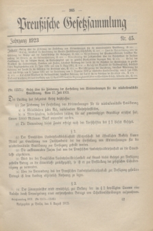 Preußische Gesetzsammlung. 1923, Nr. 45 (9 August)