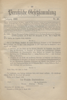 Preußische Gesetzsammlung. 1923, Nr. 48 (21 August)