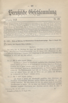 Preußische Gesetzsammlung. 1923, Nr. 49 (27 August)