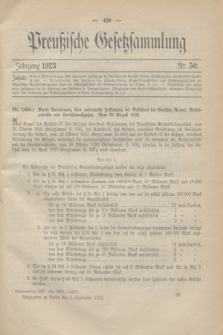 Preußische Gesetzsammlung. 1923, Nr. 50 (5 September)