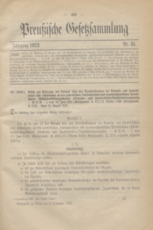 Preußische Gesetzsammlung. 1923, Nr. 51 (6 September)