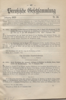 Preußische Gesetzsammlung. 1923, Nr. 56 (20 September)