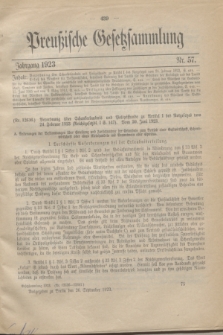 Preußische Gesetzsammlung. 1923, Nr. 57 (26 September)