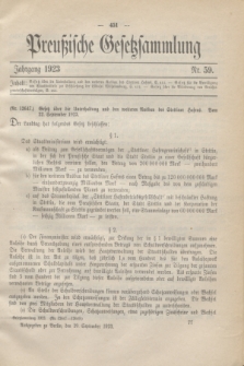 Preußische Gesetzsammlung. 1923, Nr. 59 (29 September)