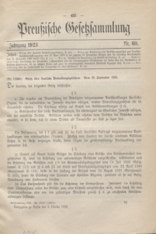 Preußische Gesetzsammlung. 1923, Nr. 60 (5 Oktober)