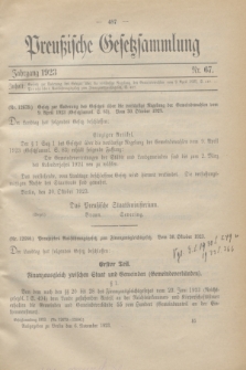 Preußische Gesetzsammlung. 1923, Nr. 67 (6 November)