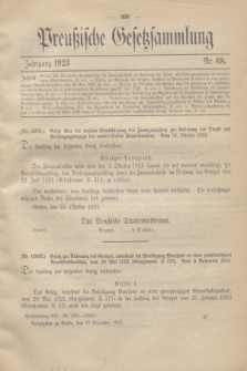 Preußische Gesetzsammlung. 1923, Nr. 68 (10 November)