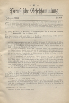 Preußische Gesetzsammlung. 1923, Nr. 69 (24 November)