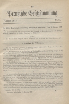 Preußische Gesetzsammlung. 1923, Nr. 71 (26 November)