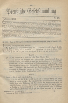 Preußische Gesetzsammlung. 1923, Nr. 72 (26 November)