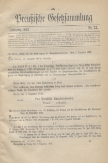Preußische Gesetzsammlung. 1923, Nr. 75 (8 Dezember)