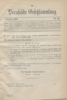 Preußische Gesetzsammlung. 1923, Nr. 76 (20 Dezember)