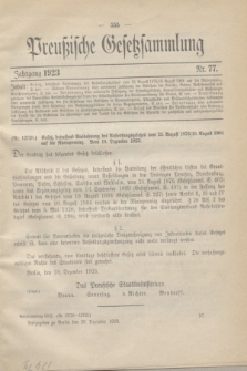 Preußische Gesetzsammlung. 1923, Nr. 77 (29 Dezember)