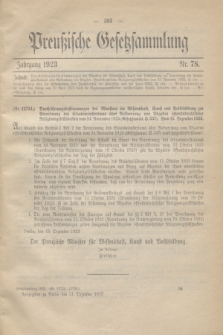 Preußische Gesetzsammlung. 1923, Nr. 78 (31 Dezember)