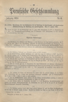 Preußische Gesetzsammlung. 1924, Nr. 6 (19 Januar)