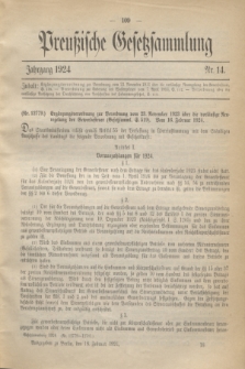 Preußische Gesetzsammlung. 1924, Nr. 14 (18 Februar)