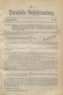 Preußische Gesetzsammlung. 1924, Nr. 16 (28 Februar)